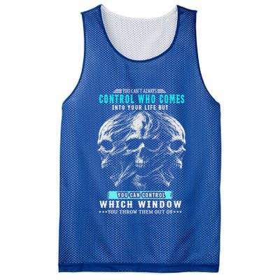 Skull You CanT Always Control Who Comes Into Your Life Mesh Reversible Basketball Jersey Tank