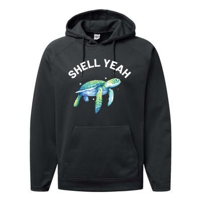 Shell Yeah Cute Tortoise Sea Turtle Lover Performance Fleece Hoodie