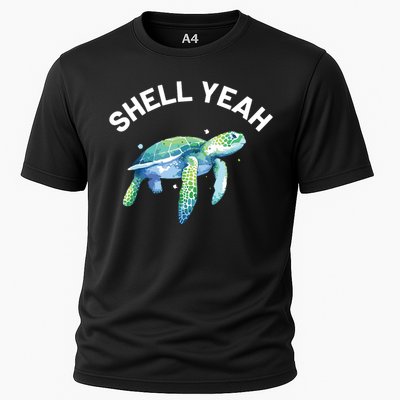 Shell Yeah Cute Tortoise Sea Turtle Lover Cooling Performance Crew T-Shirt