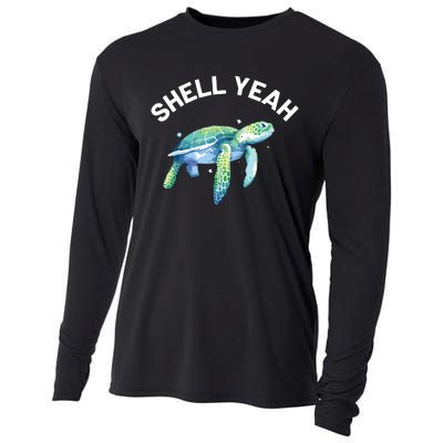 Shell Yeah Cute Tortoise Sea Turtle Lover Cooling Performance Long Sleeve Crew