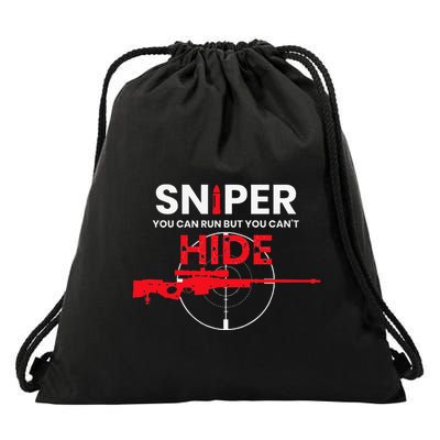 Sniper You Can Run But You Cant Hide Drawstring Bag