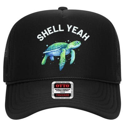 Shell Yeah - Cute Tortoise & Sea Turtle Lover High Crown Mesh Back Trucker Hat