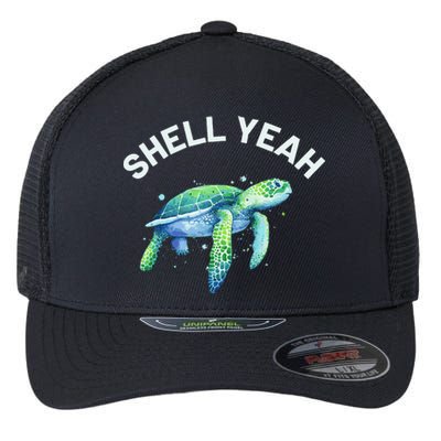 Shell Yeah - Cute Tortoise & Sea Turtle Lover Flexfit Unipanel Trucker Cap