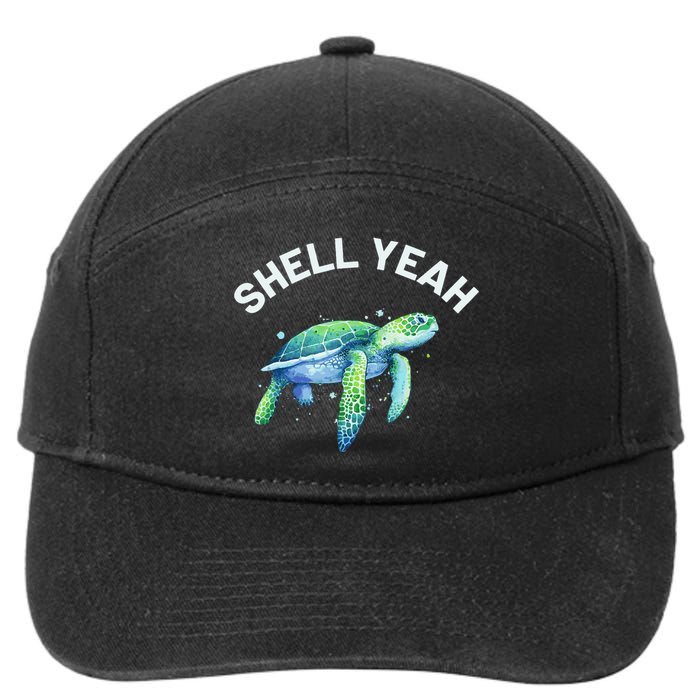 Shell Yeah - Cute Tortoise & Sea Turtle Lover 7-Panel Snapback Hat