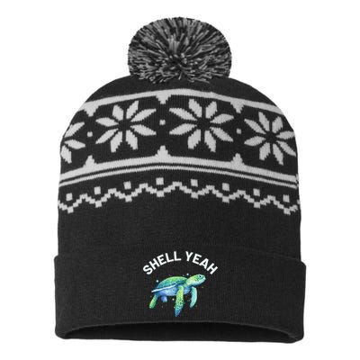 Shell Yeah - Cute Tortoise & Sea Turtle Lover USA-Made Snowflake Beanie