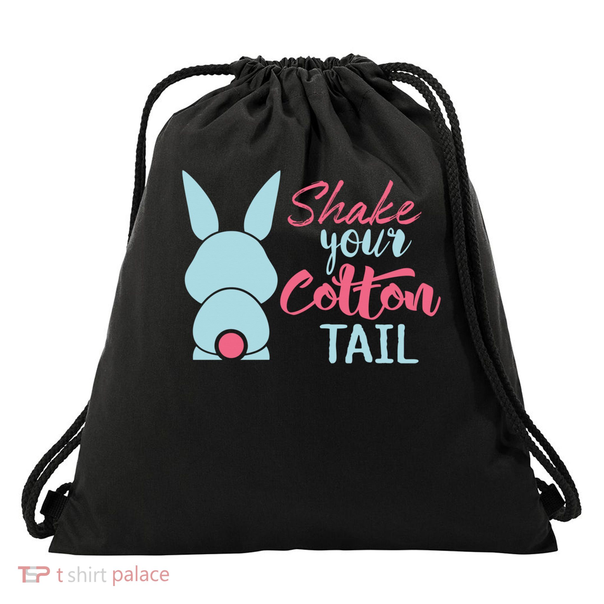 Shake Your Cotton Tail - Cute Bunny Easter Day Drawstring Bag