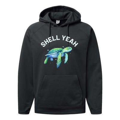 Shell Yeah Cute Tortoise & Sea Turtle Lover Performance Fleece Hoodie