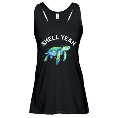 Shell Yeah Cute Tortoise & Sea Turtle Lover Ladies Essential Flowy Tank