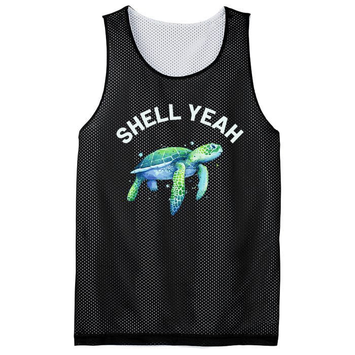 Shell Yeah Cute Tortoise & Sea Turtle Lover Mesh Reversible Basketball Jersey Tank