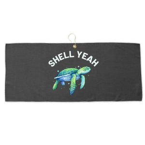 Shell Yeah Cute Tortoise & Sea Turtle Lover Large Microfiber Waffle Golf Towel