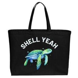 Shell Yeah Cute Tortoise & Sea Turtle Lover Cotton Canvas Jumbo Tote