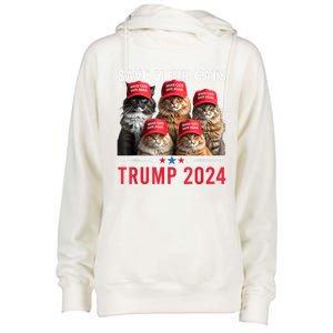 Save Your Cats Vote For Trump Red Hat 24 Election Trump 2024 Womens Funnel Neck Pullover Hood