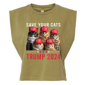 Save Your Cats Vote For Trump Red Hat 24 Election Trump 2024 Garment-Dyed Women's Muscle Tee