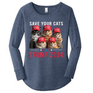 Save Your Cats Vote For Trump Red Hat 24 Election Trump 2024 Women's Perfect Tri Tunic Long Sleeve Shirt