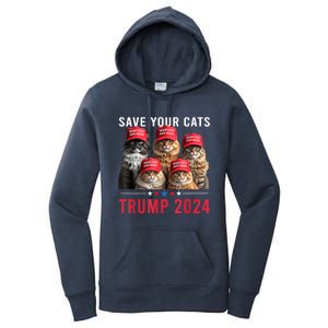 Save Your Cats Vote For Trump Red Hat 24 Election Trump 2024 Women's Pullover Hoodie