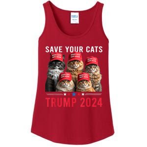 Save Your Cats Vote For Trump Red Hat 24 Election Trump 2024 Ladies Essential Tank