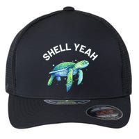 Shell Yeah Cute Tortoise & Sea Turtle Lover Flexfit Unipanel Trucker Cap
