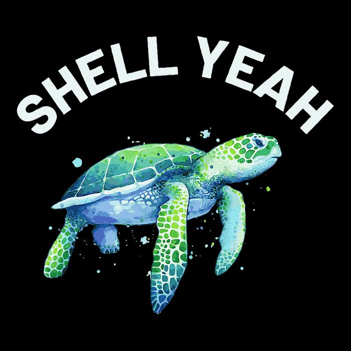 Shell Yeah Cute Tortoise & Sea Turtle Lover Flexfit Unipanel Trucker Cap