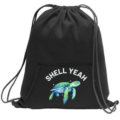 Shell Yeah Cute Tortoise & Sea Turtle Lover Sweatshirt Cinch Pack Bag