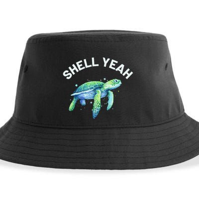 Shell Yeah Cute Tortoise & Sea Turtle Lover Sustainable Bucket Hat