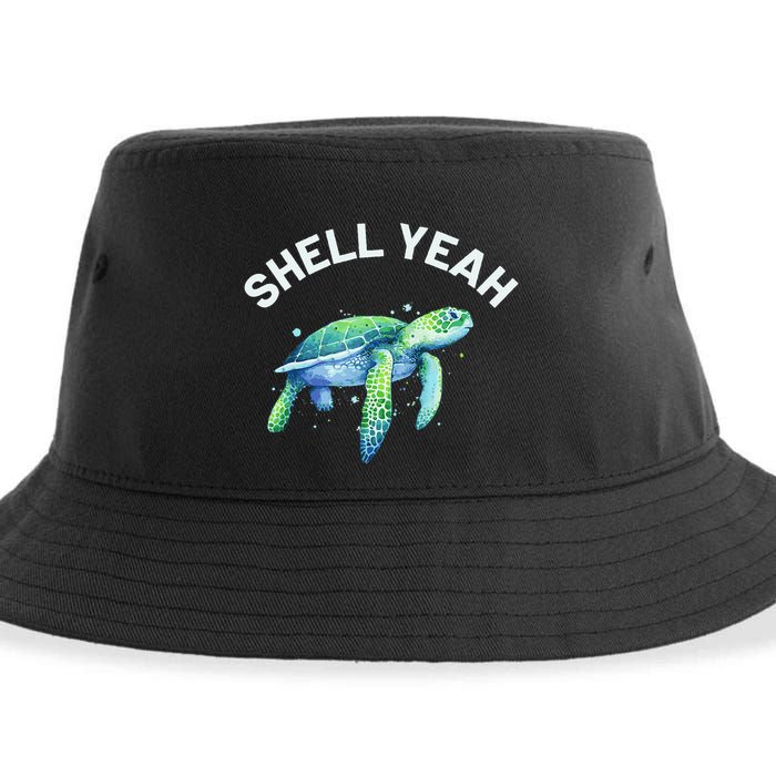 Shell Yeah Cute Tortoise & Sea Turtle Lover Sustainable Bucket Hat