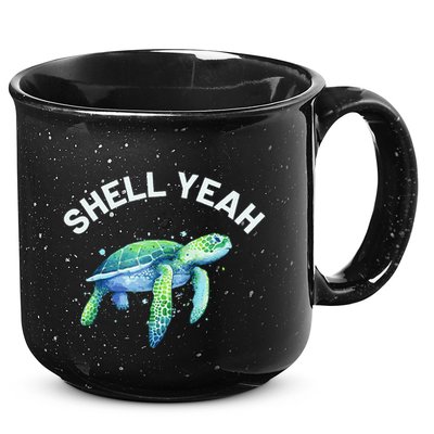 Shell Yeah Cute Tortoise & Sea Turtle Lover 15oz Campfire Ceramic Mug