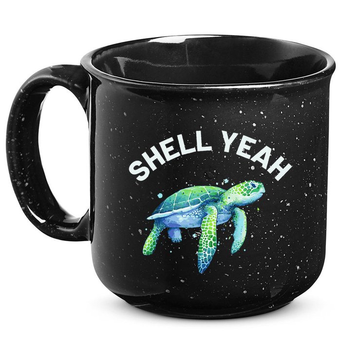 Shell Yeah Cute Tortoise & Sea Turtle Lover 15oz Campfire Ceramic Mug