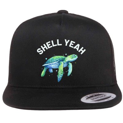 Shell Yeah Cute Tortoise & Sea Turtle Lover Flatbill Hat