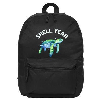 Shell Yeah Cute Tortoise & Sea Turtle Lover 16 in Basic Backpack