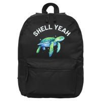 Shell Yeah Cute Tortoise & Sea Turtle Lover 16 in Basic Backpack