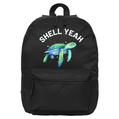 Shell Yeah Cute Tortoise & Sea Turtle Lover 16 in Basic Backpack