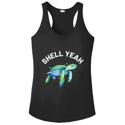 Shell Yeah Cute Tortoise & Sea Turtle Lover Ladies PosiCharge Competitor Racerback Tank