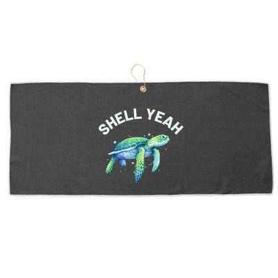 Shell Yeah Cute Tortoise & Sea Turtle Lover Large Microfiber Waffle Golf Towel