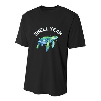 Shell Yeah Cute Tortoise & Sea Turtle Lover Youth Performance Sprint T-Shirt