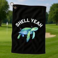 Shell Yeah Cute Tortoise & Sea Turtle Lover Golf Towel