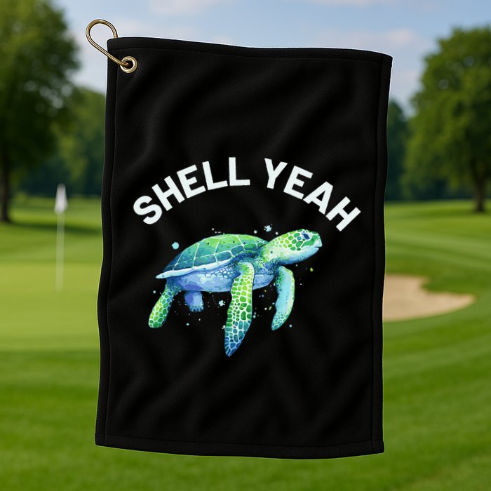 Shell Yeah Cute Tortoise & Sea Turtle Lover Golf Towel