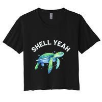 Shell Yeah Cute Tortoise & Sea Turtle Lover Women's Crop Top Tee