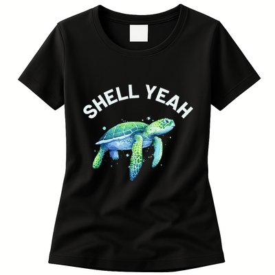Shell Yeah Cute Tortoise & Sea Turtle Lover Womens T-Shirt