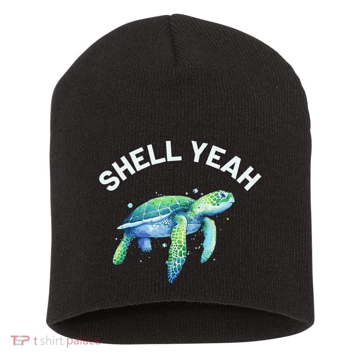 Shell Yeah Cute Tortoise & Sea Turtle Lover Short Acrylic Beanie