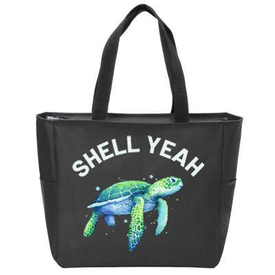 Shell Yeah Cute Tortoise & Sea Turtle Lover Zip Tote Bag