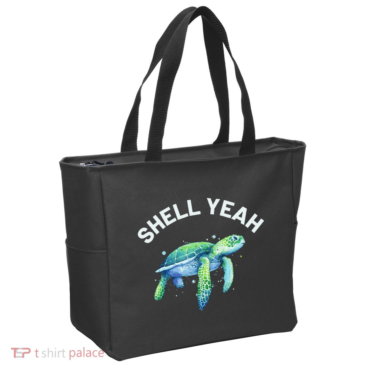Shell Yeah Cute Tortoise & Sea Turtle Lover Zip Tote Bag