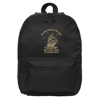 Set Your Course By The Stars Not By The Lights Of Passing 16 in Basic Backpack