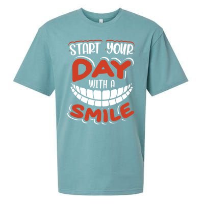 Start Your Day With A Smile Meaningful Gift Dental Assisting Gift Sueded Cloud Jersey T-Shirt