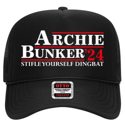 Stifle Yourself Dingbat Archie Bunker 2024 High Crown Mesh Back Trucker Hat