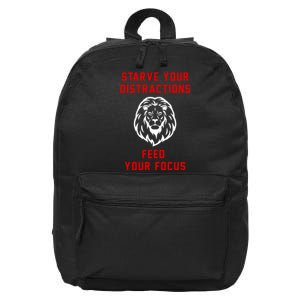 Starve Your Distractions Feed Your Focus 16 in Basic Backpack