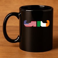 Show Your Dual Pride Irish American flags St Patrick's Day 11oz C Handle Ceramic Mug