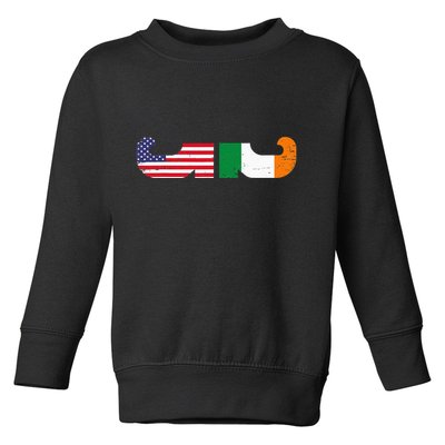 Show Your Dual Pride Irish American flags St Patrick's Day Toddler Sweatshirt