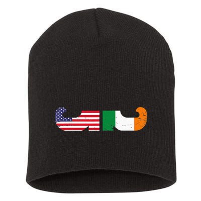 Show Your Dual Pride Irish American flags St Patrick's Day Short Acrylic Beanie