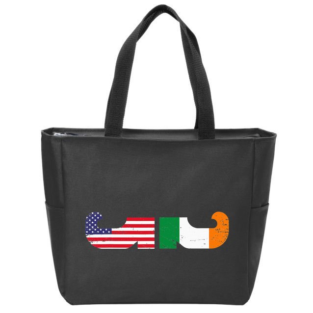 Show Your Dual Pride Irish American flags St Patrick's Day Zip Tote Bag
