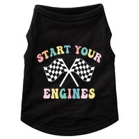 Start Your Engines Groovy Checkered Flag Retro Racing Doggie Tank
